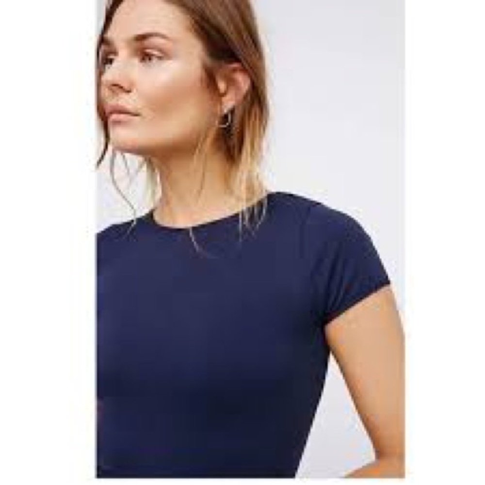 NWOT Free people intimately navy blue crop top